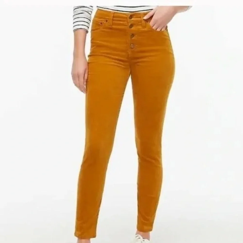 J Crew High Rise Button Fly Skinny Corduroy Pants